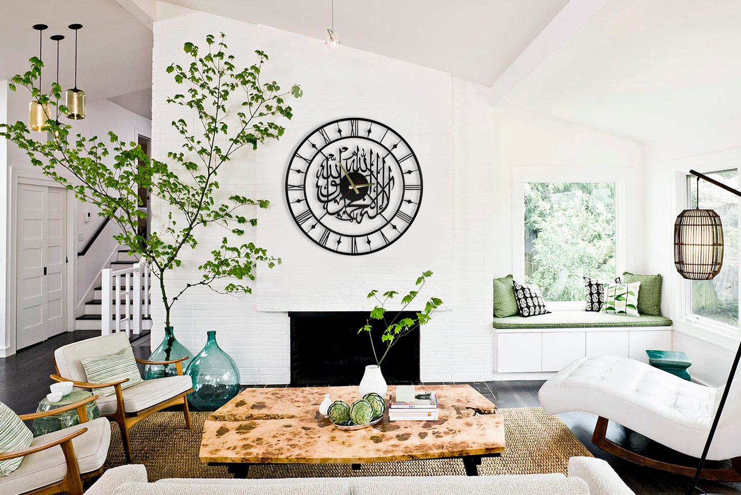 Kalma Shahdat Wall Clock with Roman Numerals